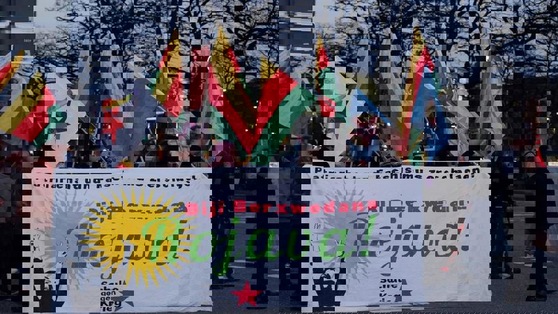 Hamburg'da Rojava için eylem